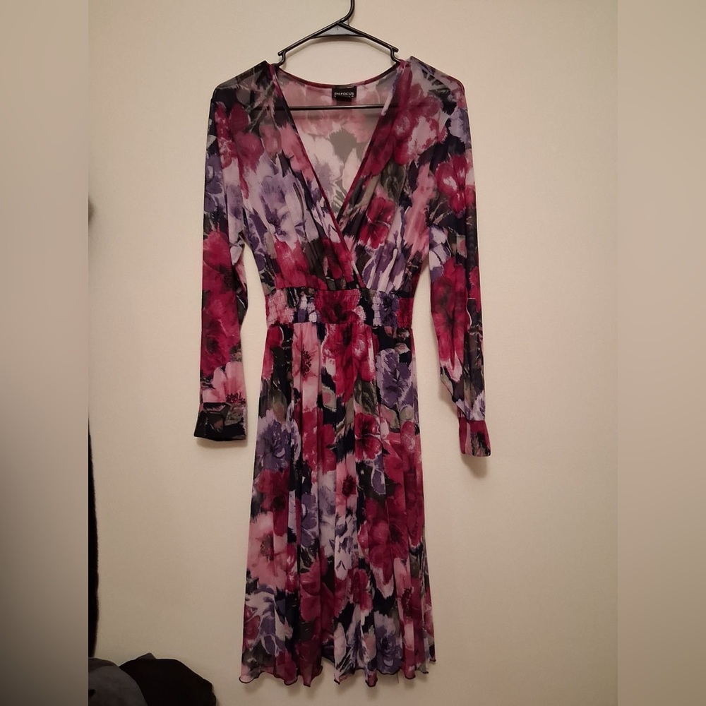Enfocus Studio Multicolor Floral Long Sleeve Dress